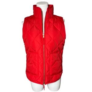 Heritage Quilted Down‎ Puffer Vest Red 60/40 Feather Fill J.Crew Classic XS